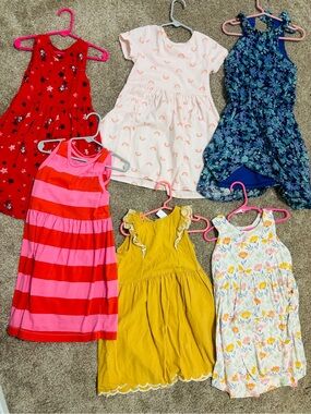 Lot of 6: Girls' Dresses size 5: bamboo, Gap, Disney, Carters